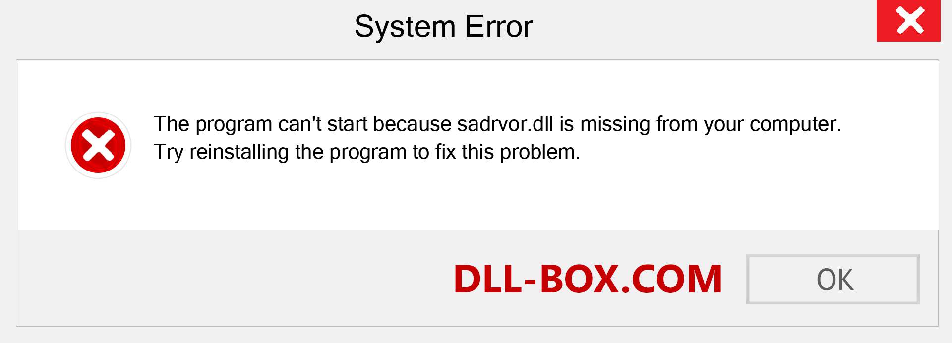  sadrvor.dll file is missing?. Download for Windows 7, 8, 10 - Fix  sadrvor dll Missing Error on Windows, photos, images